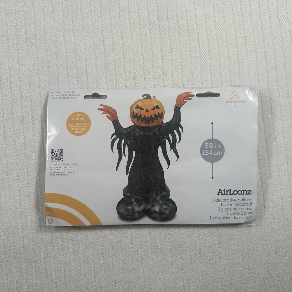 Anagram AirLoonz Spooky Pumpkin Head Ghost Foil Mylar Balloon